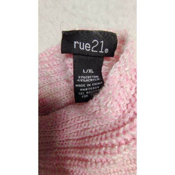 Rue21 Women's L/XL Pink Striped‎ Color Block Sweater With V-Neck & Long Sleeve - Picture 5 of 10